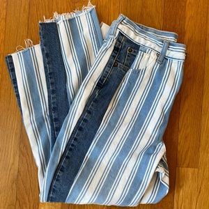 American eagle striped mom jeans
